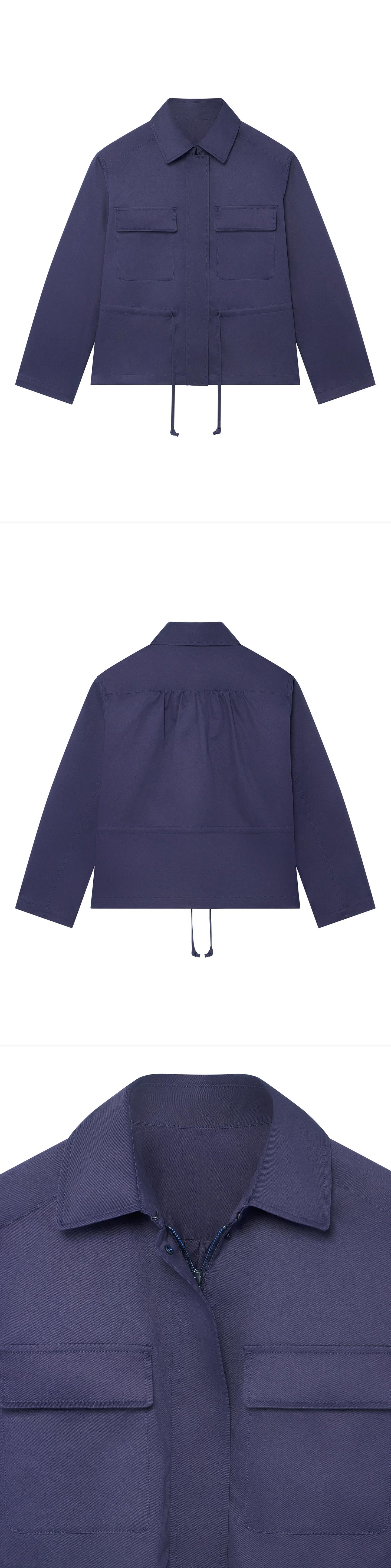 BLUE_JACKET - Hanging - 3 x Shots - Front + Back + Detail A