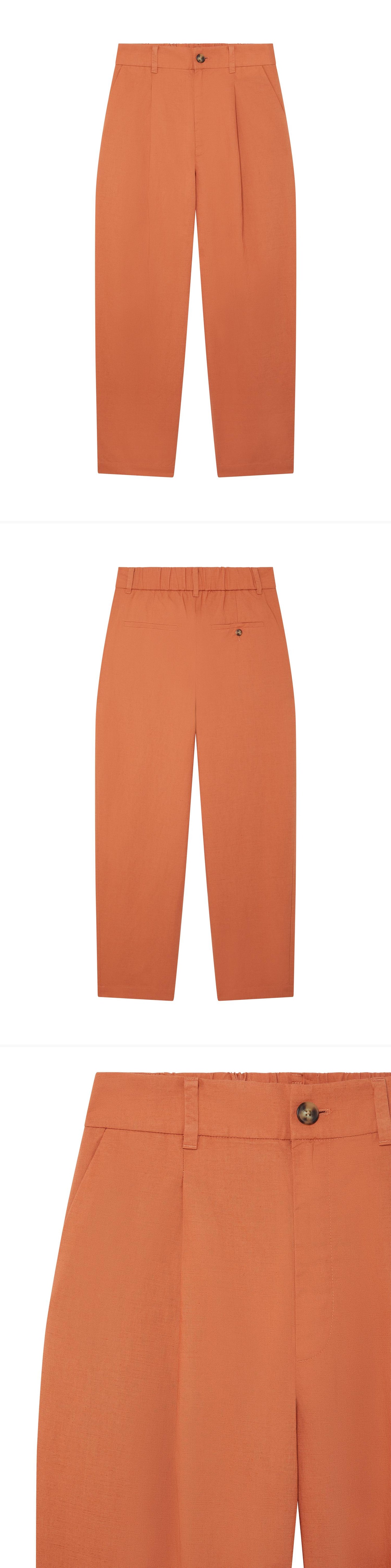 ORANGE_WIDELEG_TROUSER - Hanging - 3 x Shots - Front + Back + Detail A