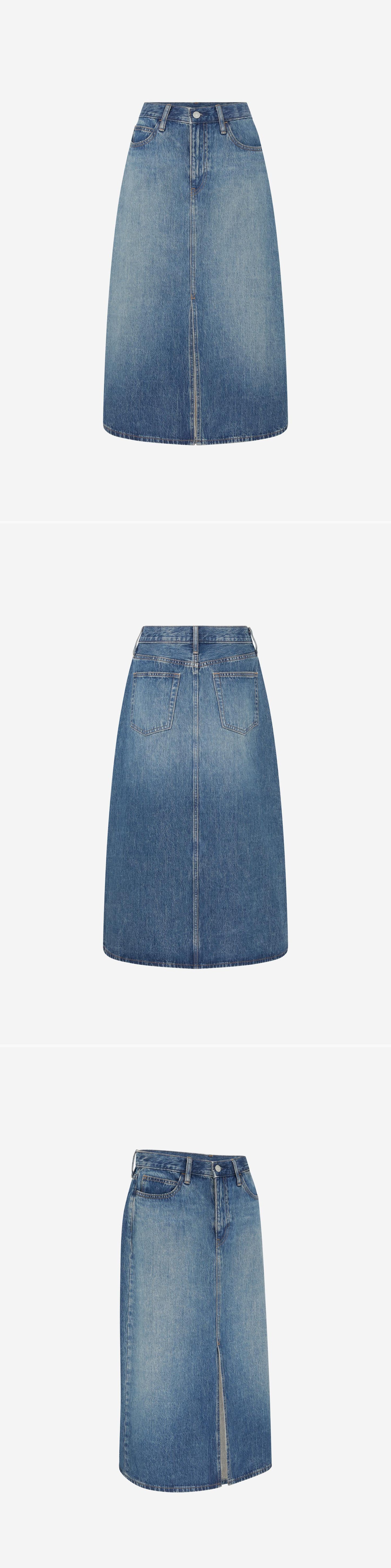 DENIM_SKIRT - Mannequin - 3 x Shots - Front + Back + Angle