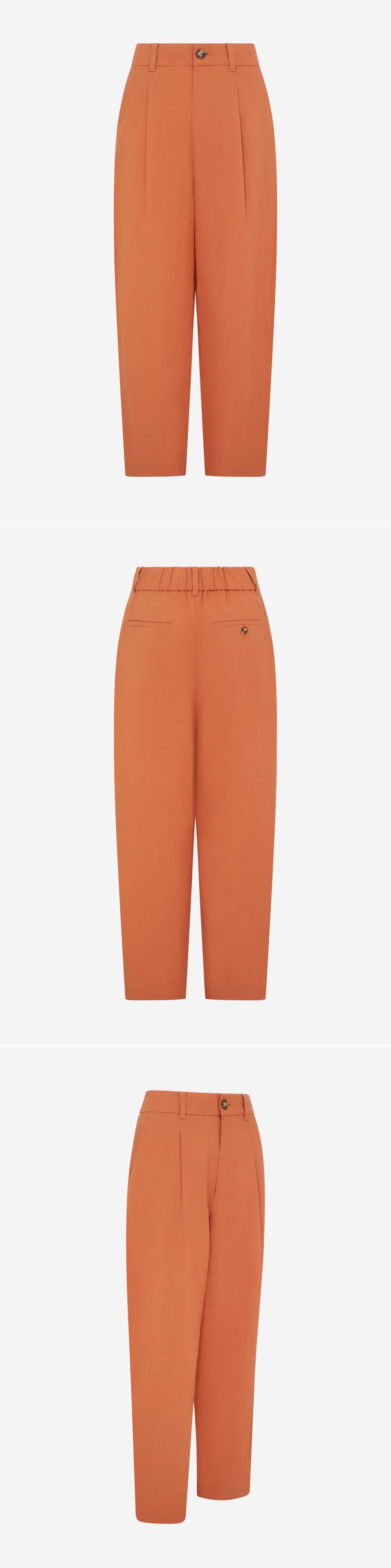 ORANGE_WIDELEG_TROUSER - Mannequin - 3 x Shots - Front + Back + Angle