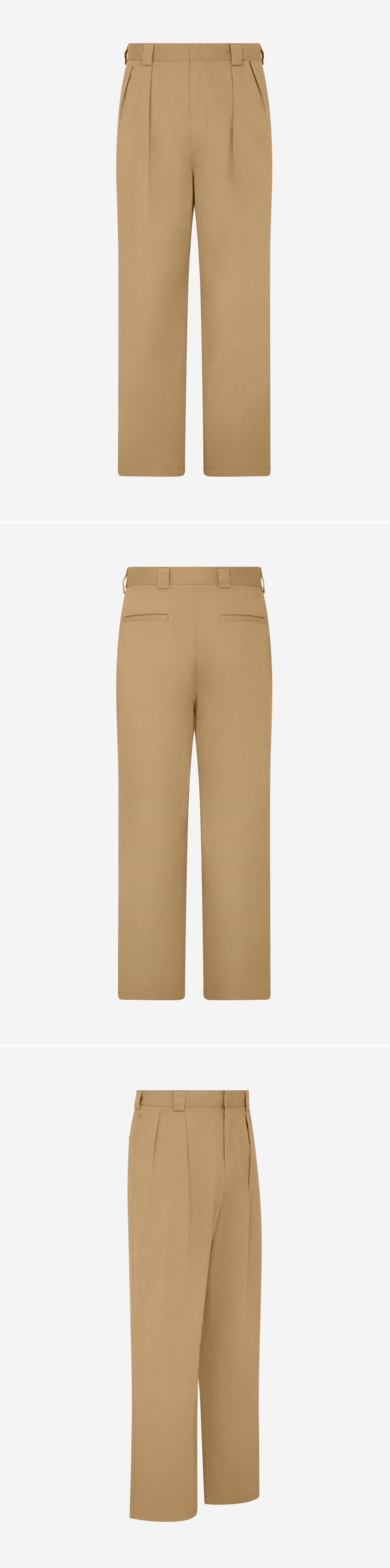TAN_WIDELEG_TROUSER - Mannequin - 3 x Shots - Front + Back + Angle