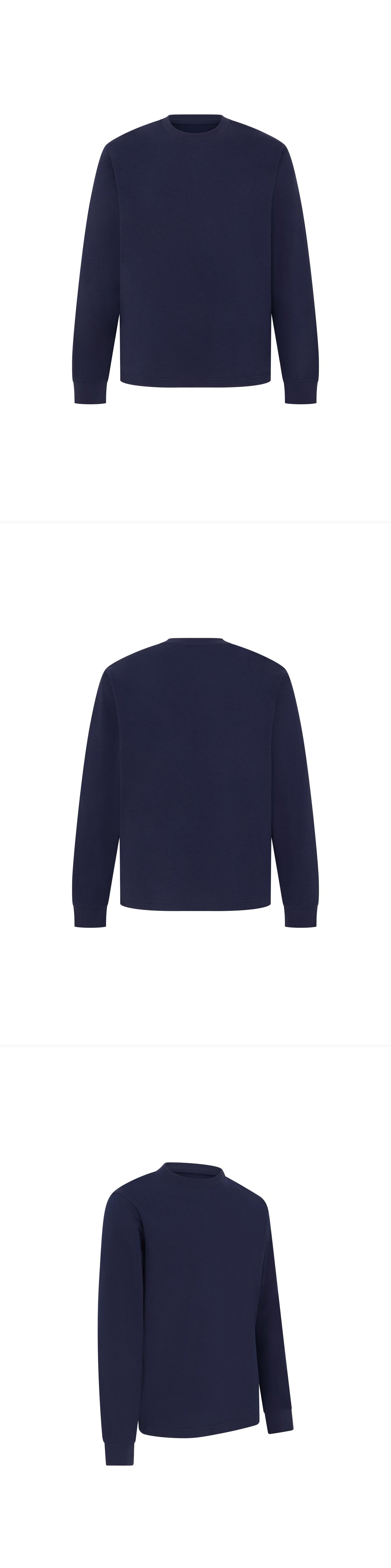 LS_NAVY_TEE - Mannequin - 3 x Shots - Front + Back + Angle
