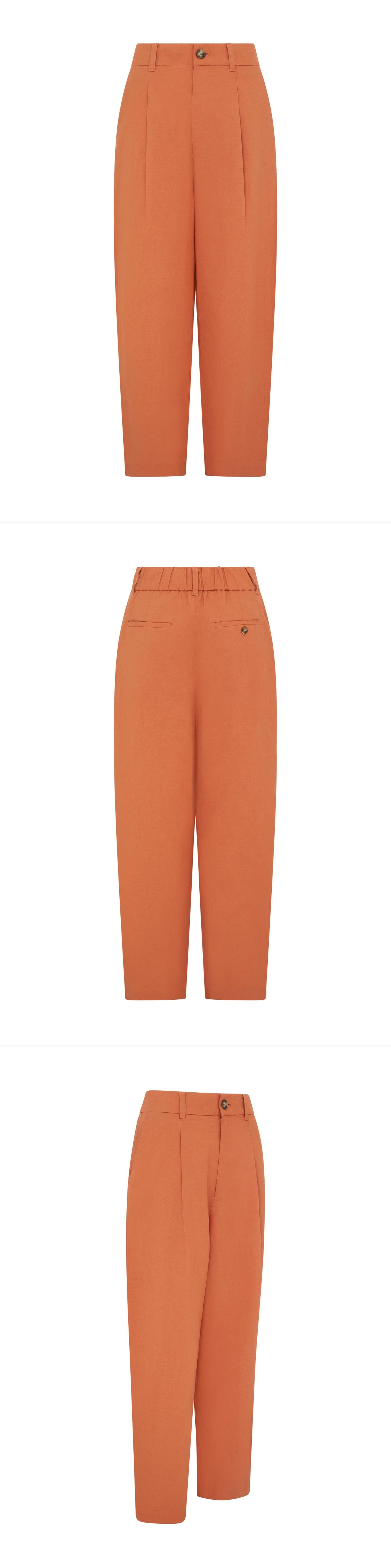 ORANGE_WIDELEG_TROUSER - Mannequin - 3 x Shots - Front + Back + Angle
