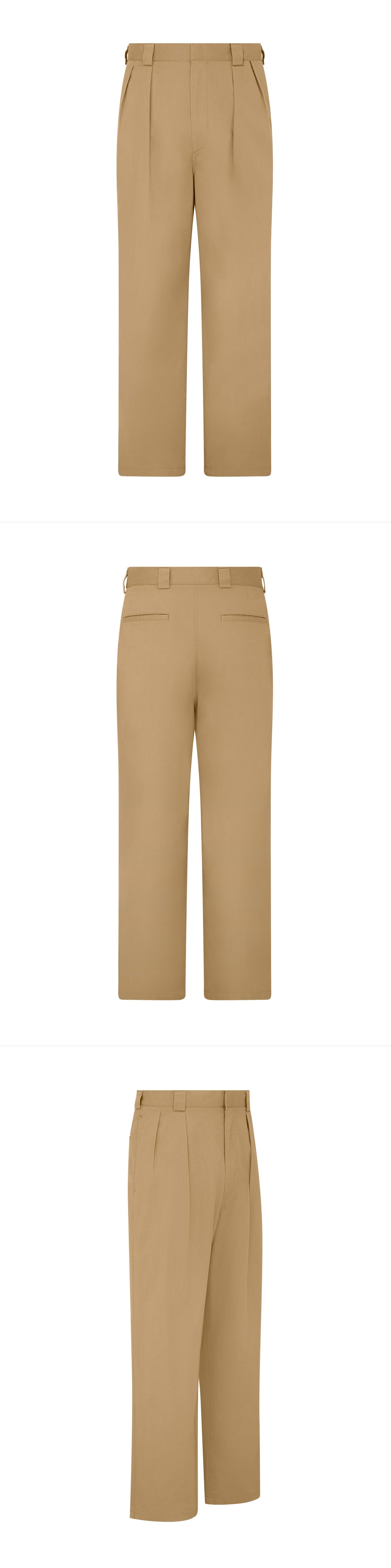 TAN_WIDELEG_TROUSER - Mannequin - 3 x Shots - Front + Back + Angle
