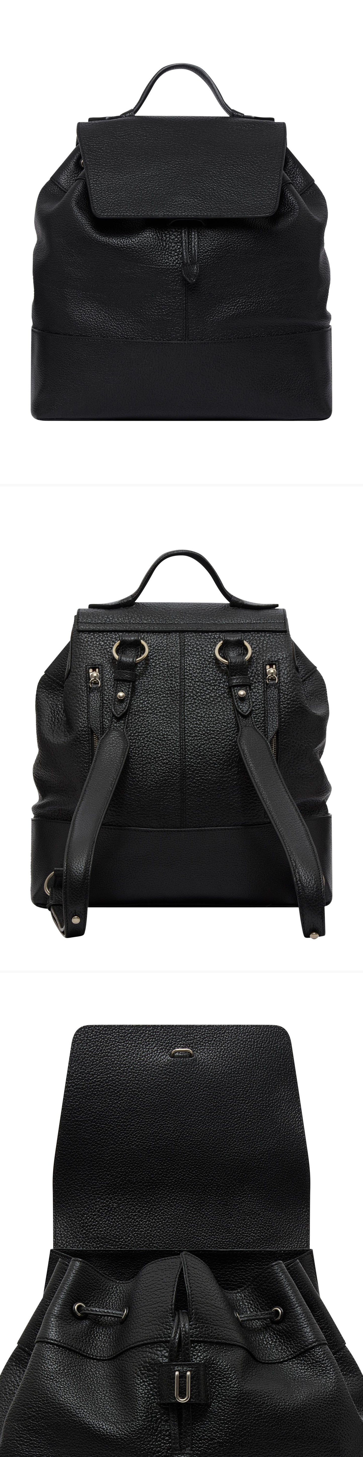 BLACK_GLIDE_BULL_CALFSKIN_BACKPACK - Acc - 3 x Shots - Front + Back + Detail