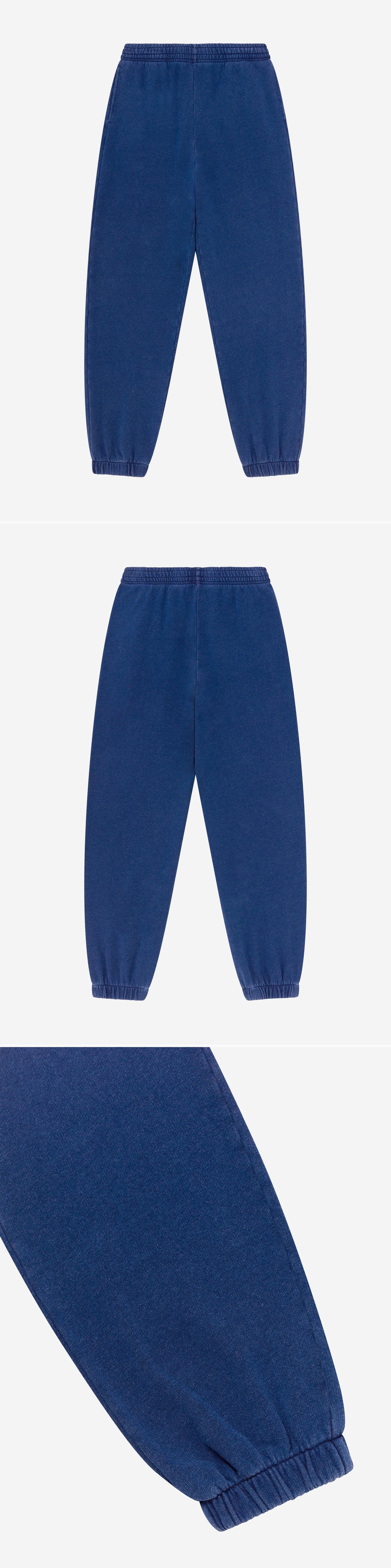BLUE_JOGGERS - Flat Lay - 3 x Shots - Front + Back + Detail B