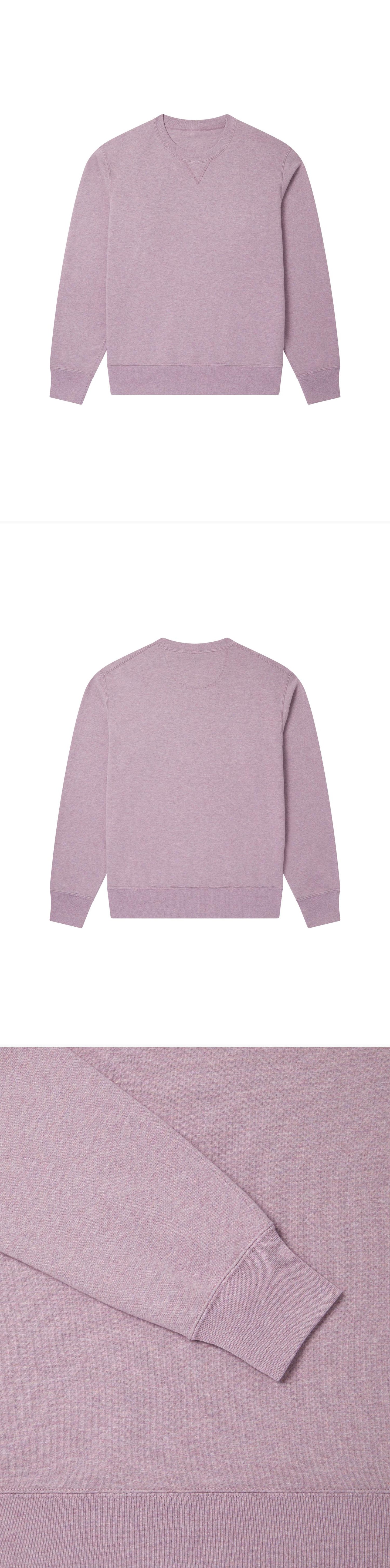PURPLE_SWEATSHIRT - Flat Lay - 3 x Shots - Front + Back + Detail B