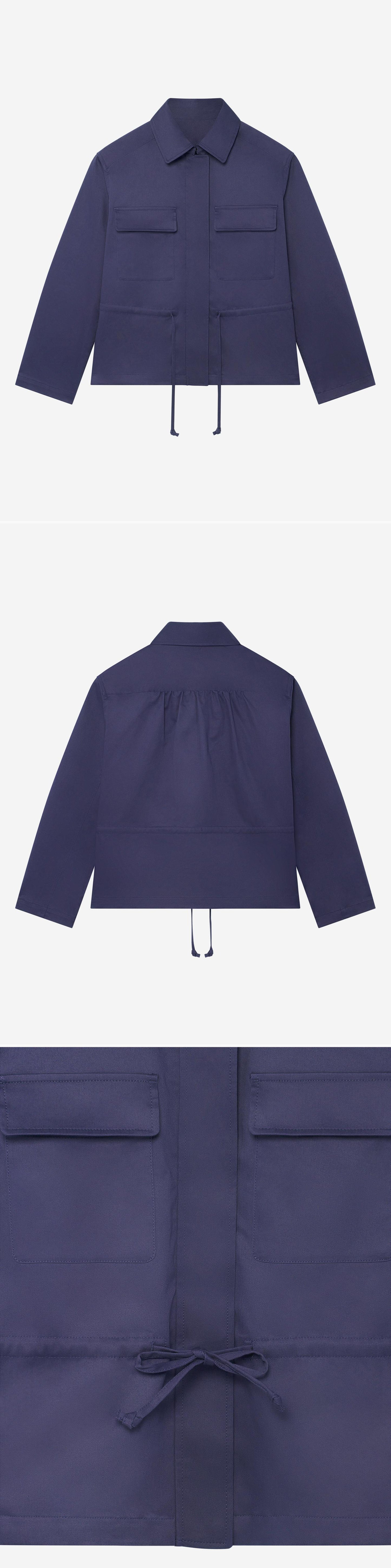 BLUE_JACKET - Hanging - 3 x Shots - Front + Back + Detail B