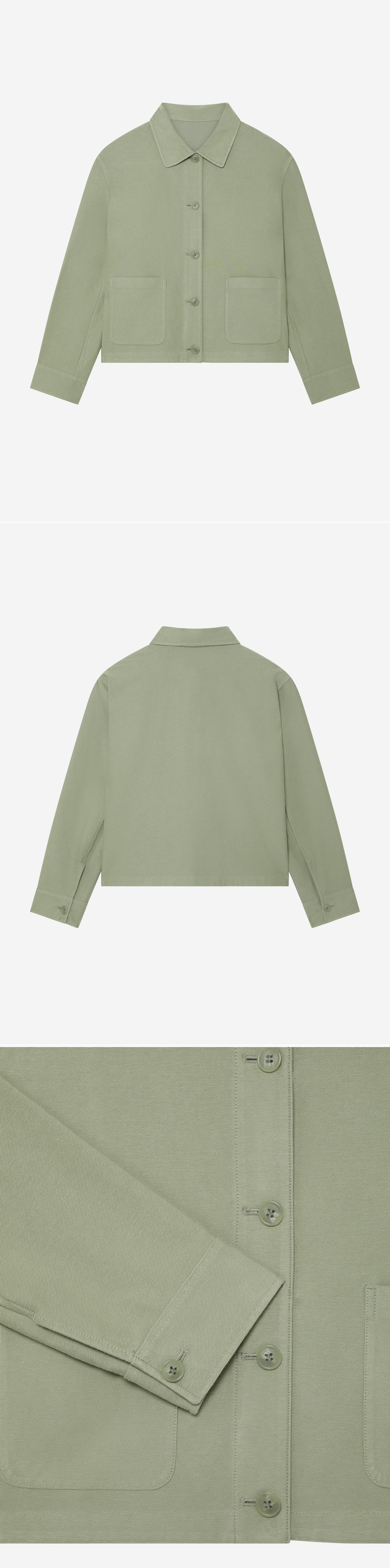 GREEN_OVERSHIRT - Hanging - 3 x Shots - Front + Back + Detail B