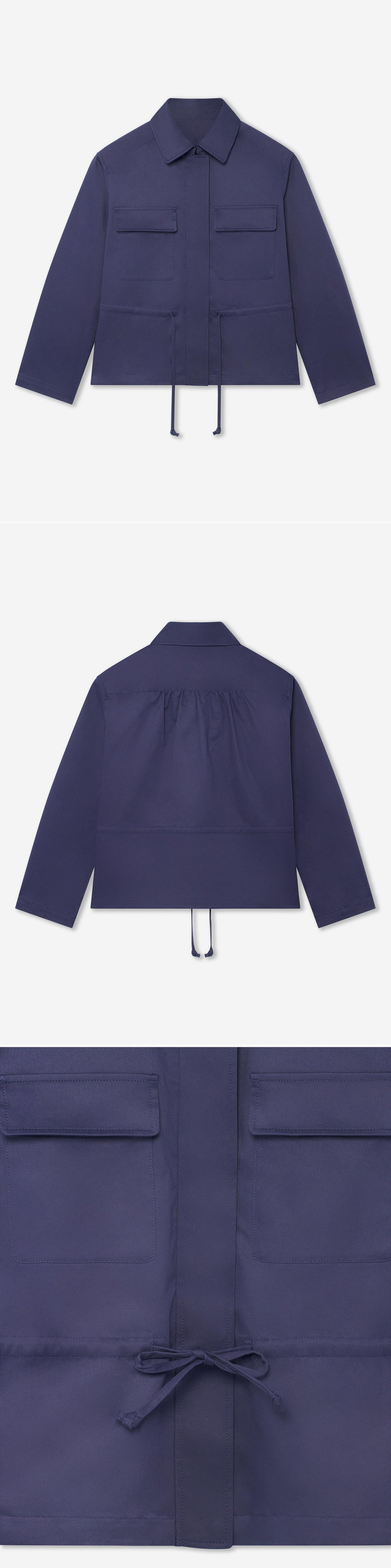 BLUE_JACKET - Hanging - 3 x Shots - Front + Back + Detail B