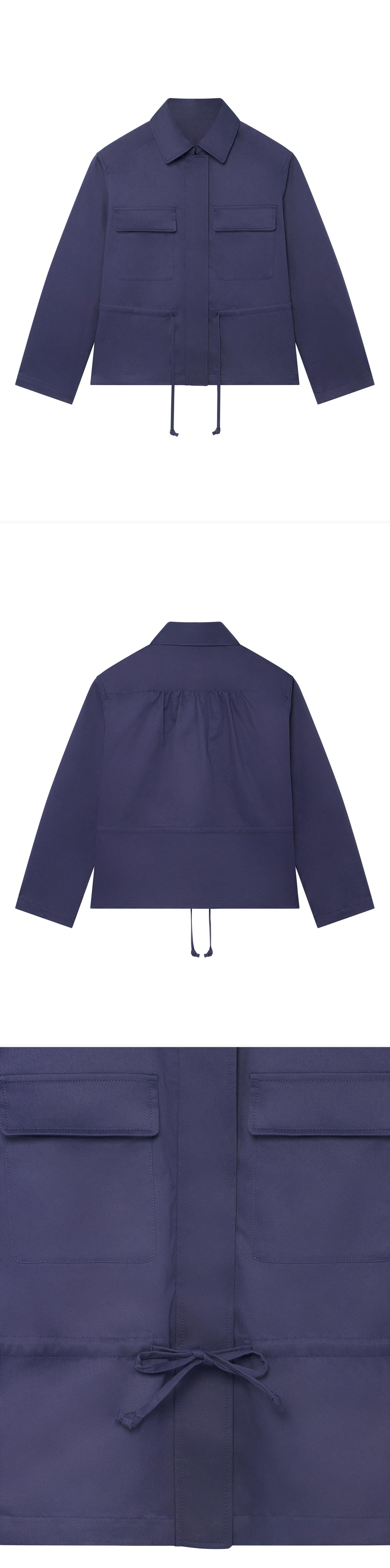 BLUE_JACKET - Hanging - 3 x Shots - Front + Back + Detail B