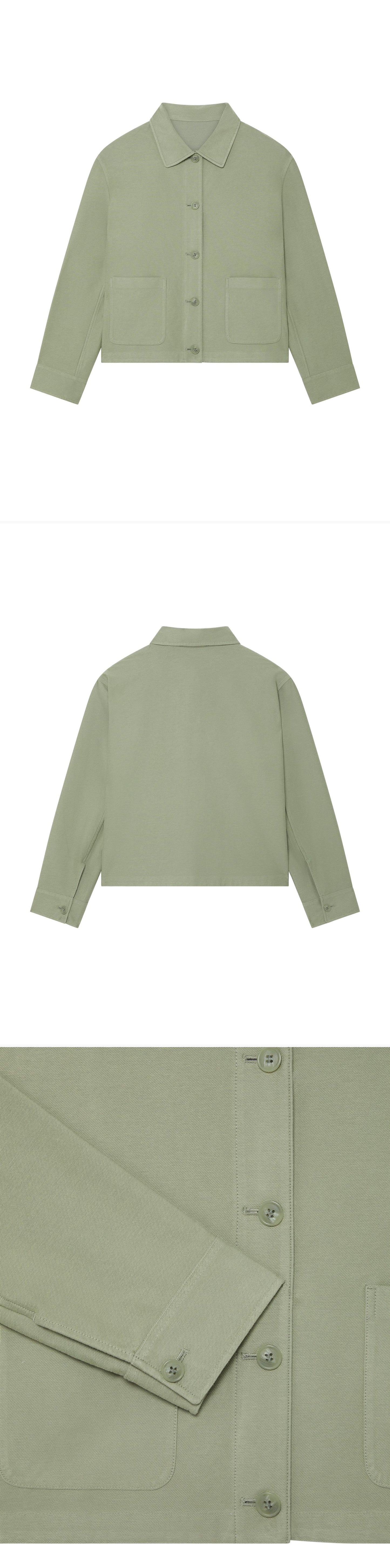 GREEN_OVERSHIRT - Hanging - 3 x Shots - Front + Back + Detail B