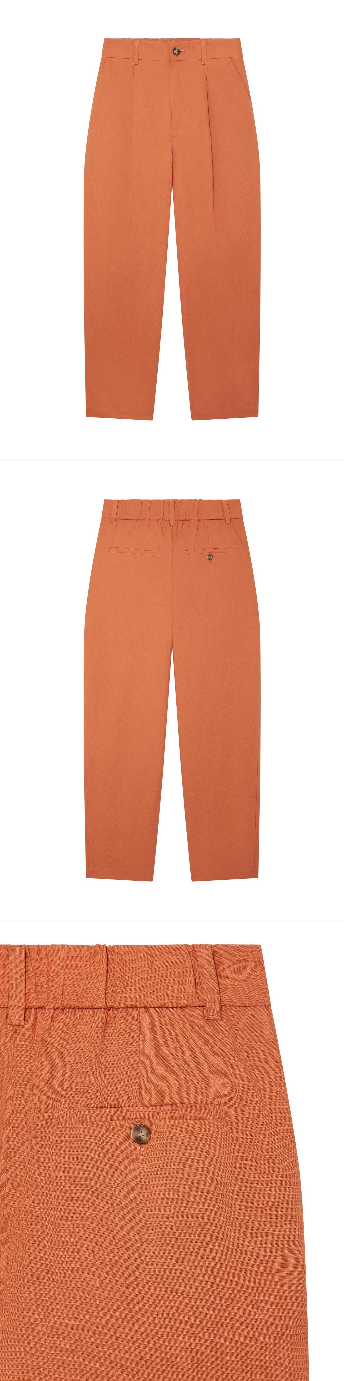 ORANGE_WIDELEG_TROUSER - Hanging - 3 x Shots - Front + Back + Detail B
