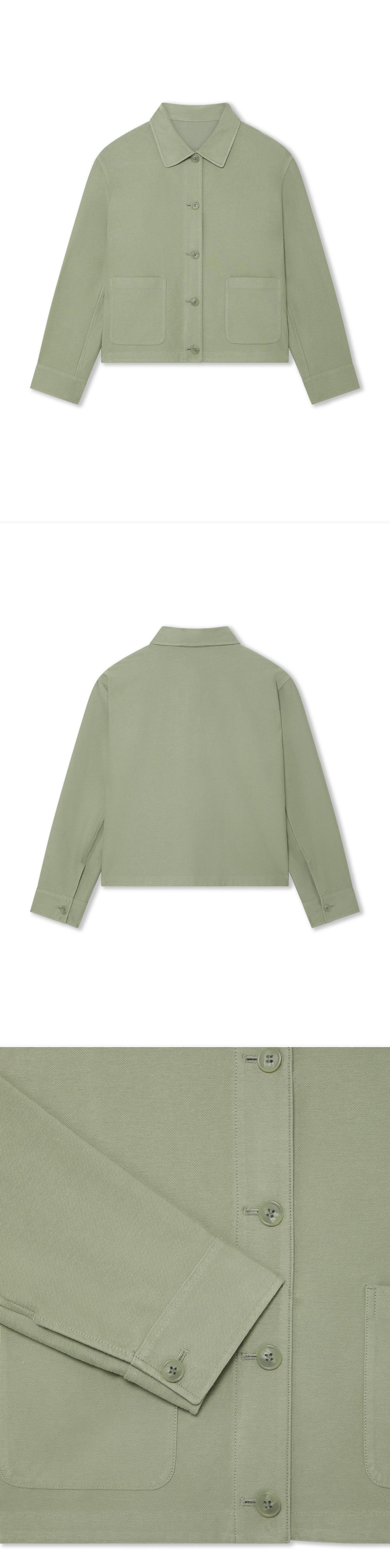 GREEN_OVERSHIRT - Hanging - 3 x Shots - Front + Back + Detail B