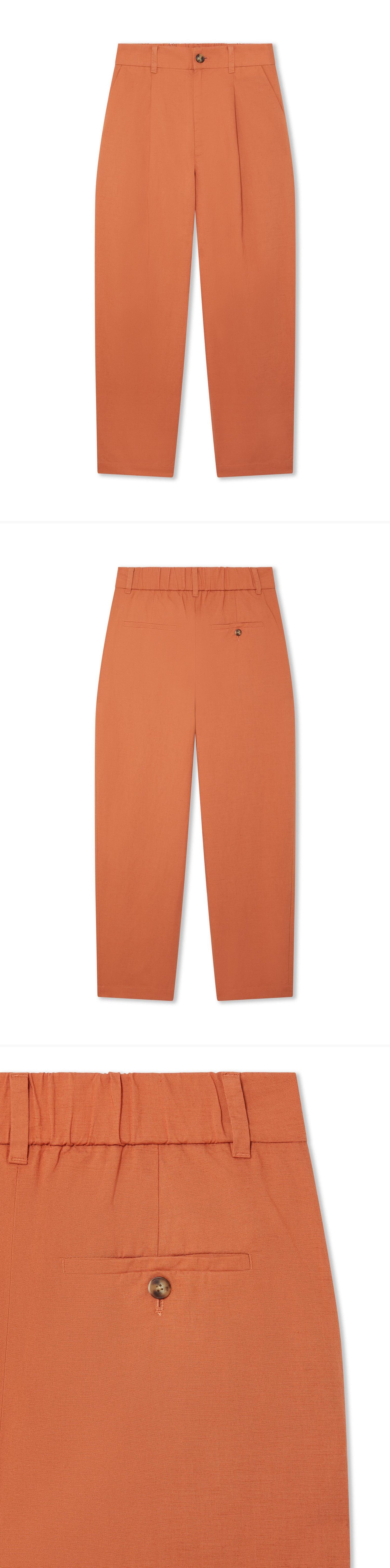 ORANGE_WIDELEG_TROUSER - Hanging - 3 x Shots - Front + Back + Detail B