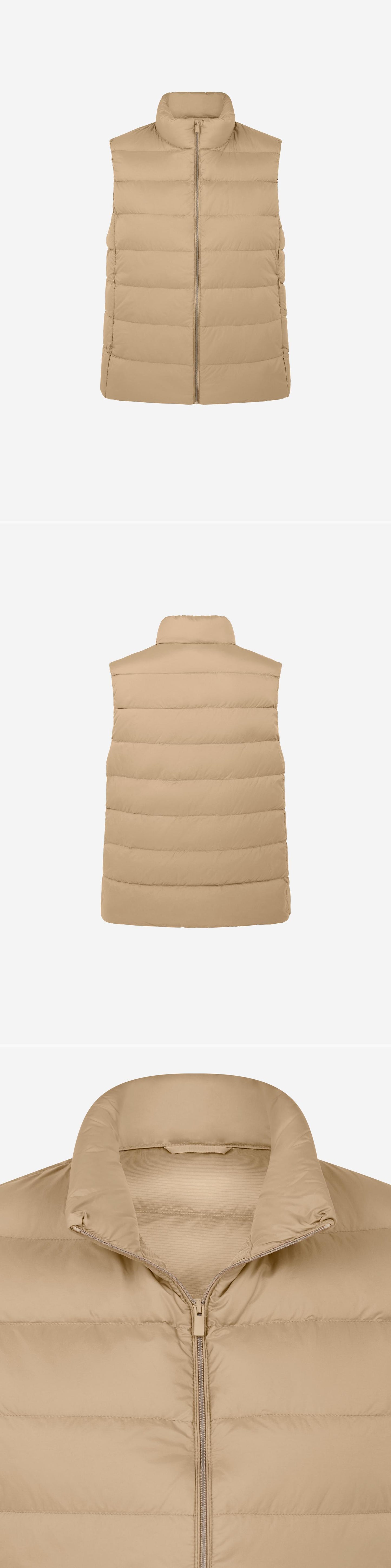BEIGE_GILLET - Mannequin - 3 x Shots - Front + Back + Detail A