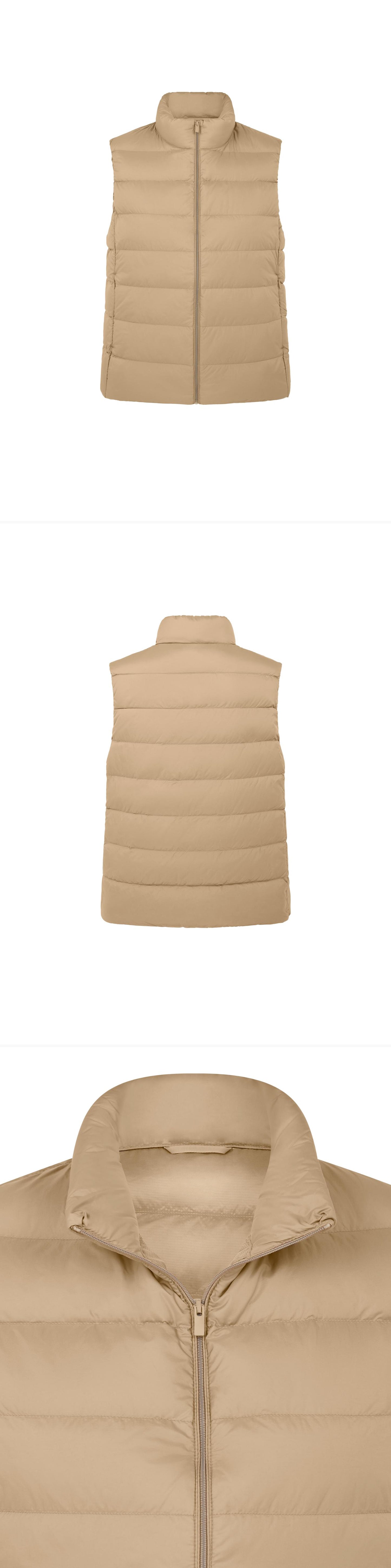 BEIGE_GILLET - Mannequin - 3 x Shots - Front + Back + Detail A