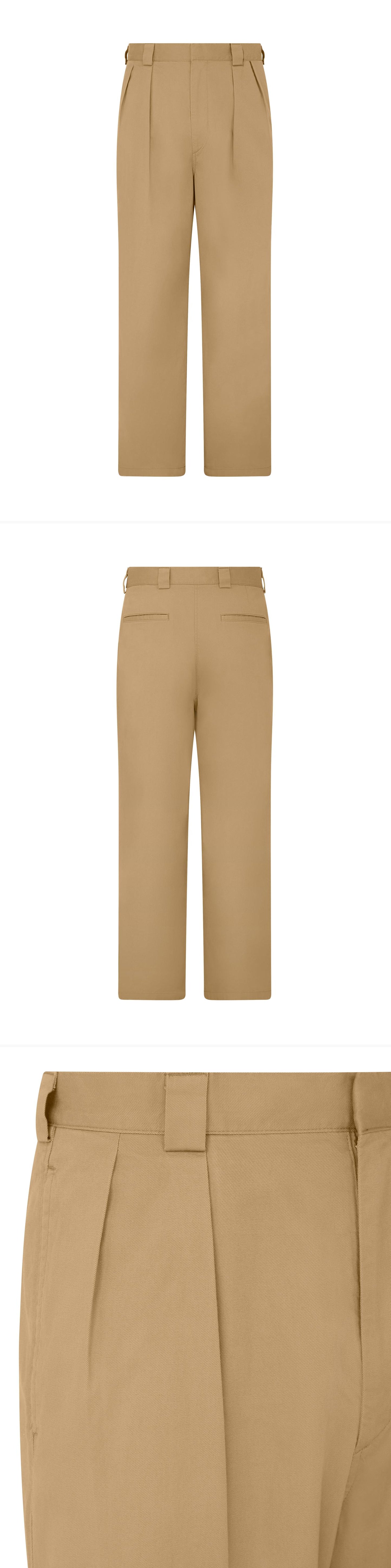 TAN_WIDELEG_TROUSER - Mannequin - 3 x Shots - Front + Back + Detail A