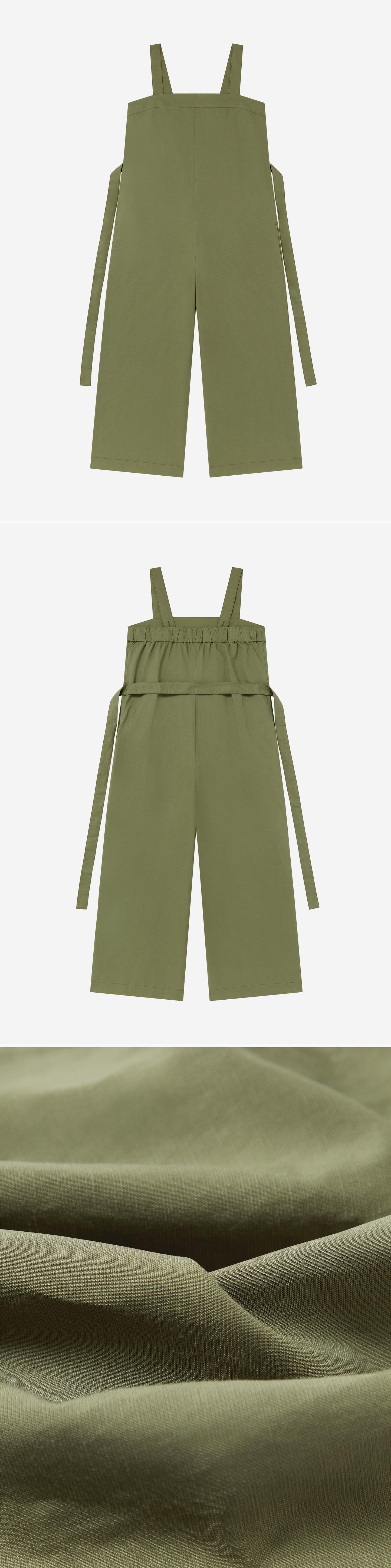 GREEN_JUMPSUIT - Flat Lay - 3 x Shots - Front + Back + Detail C