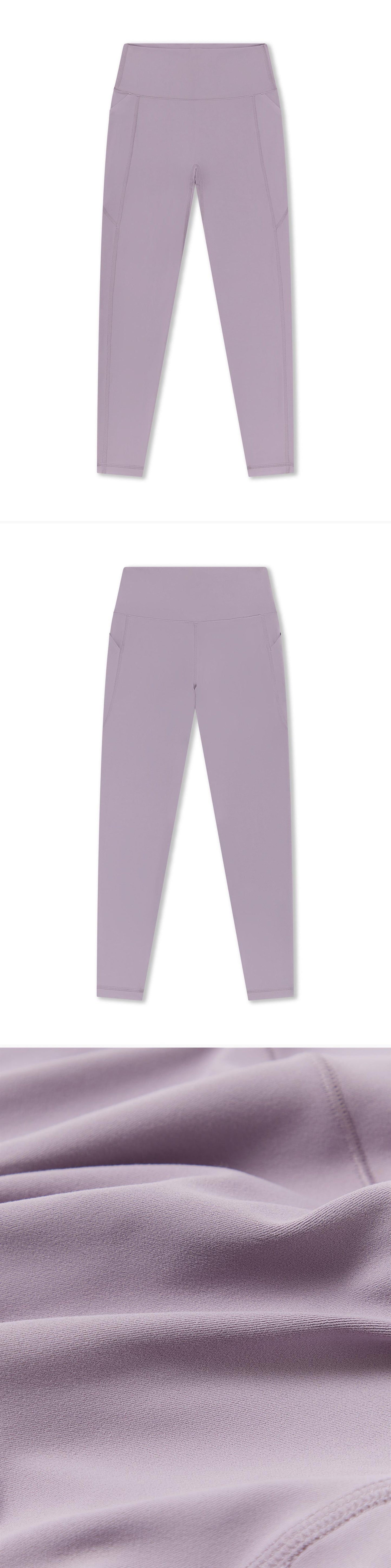 LILAC_LEGGINGS - Flat Lay - 3 x Shots - Front + Back + Detail C