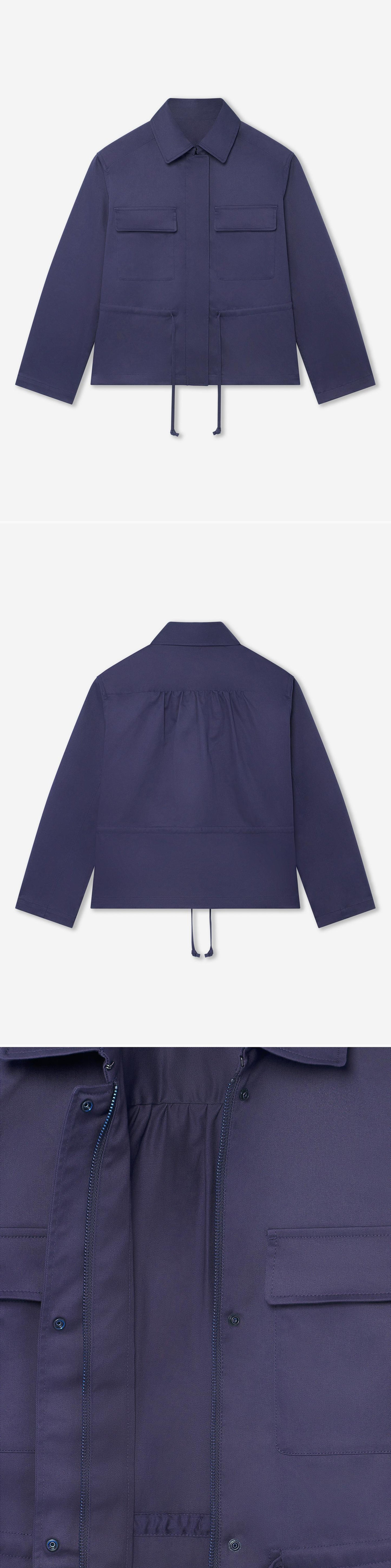 BLUE_JACKET - Hanging - 3 x Shots - Front + Back + Detail C