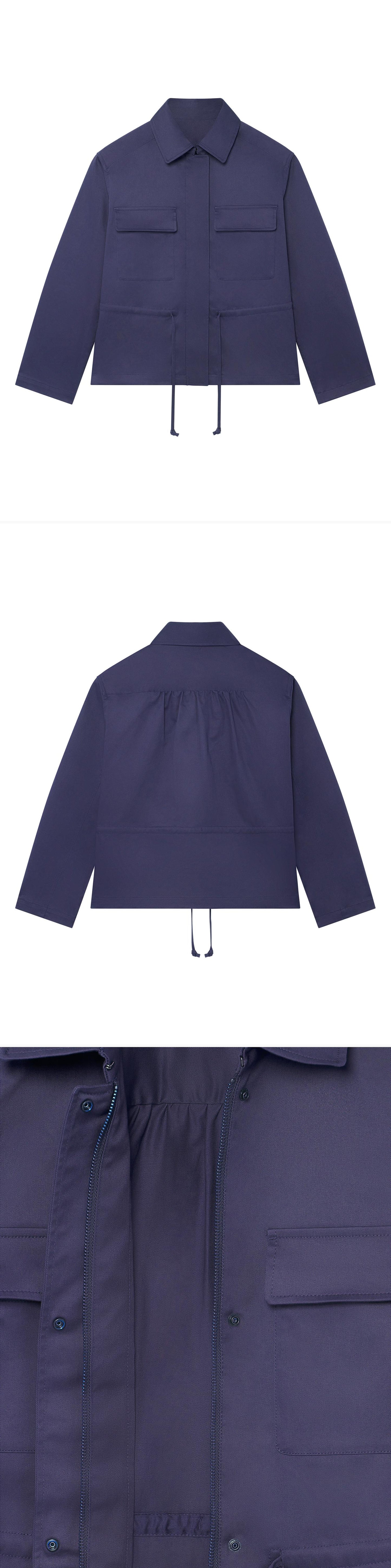 BLUE_JACKET - Hanging - 3 x Shots - Front + Back + Detail C