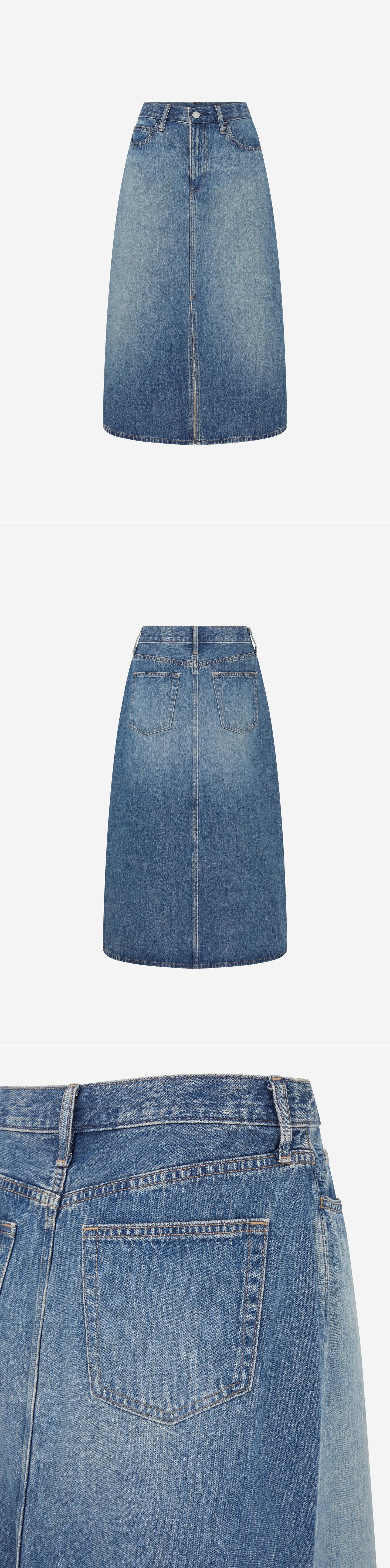 DENIM_SKIRT - Mannequin - 3 x Shots - Front + Back + Detail B