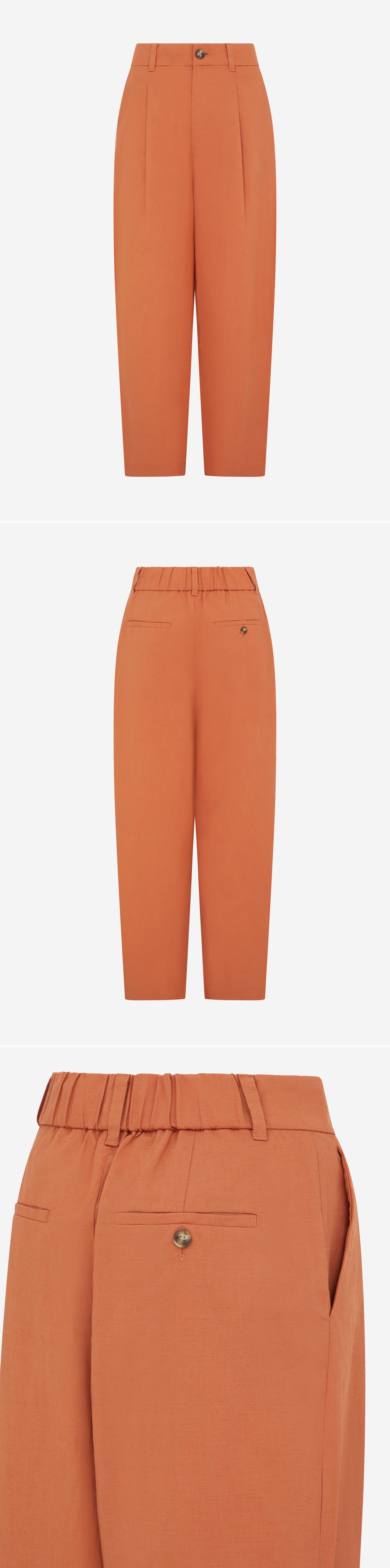 ORANGE_WIDELEG_TROUSER - Mannequin - 3 x Shots - Front + Back + Detail B