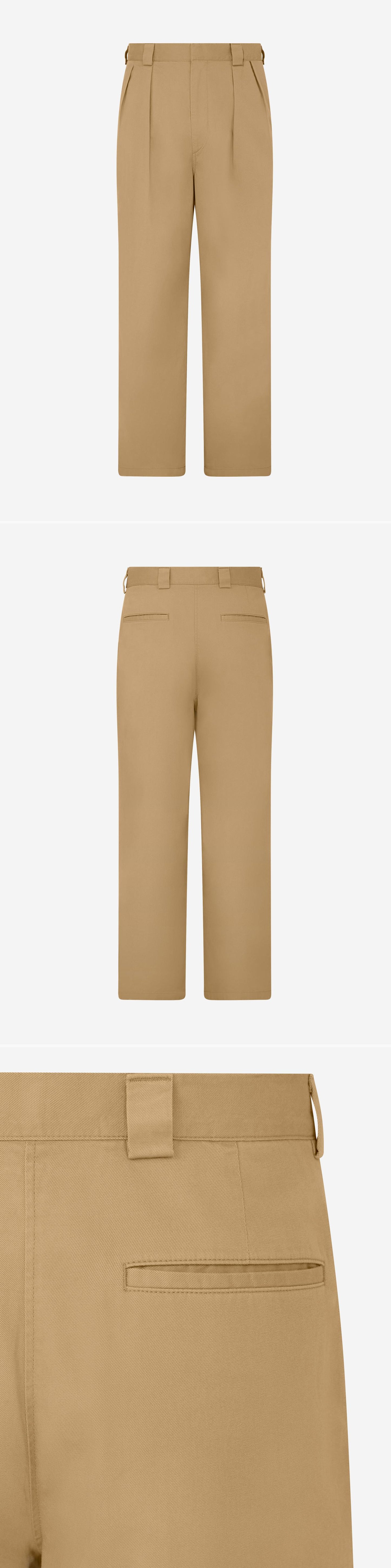 TAN_WIDELEG_TROUSER - Mannequin - 3 x Shots - Front + Back + Detail B