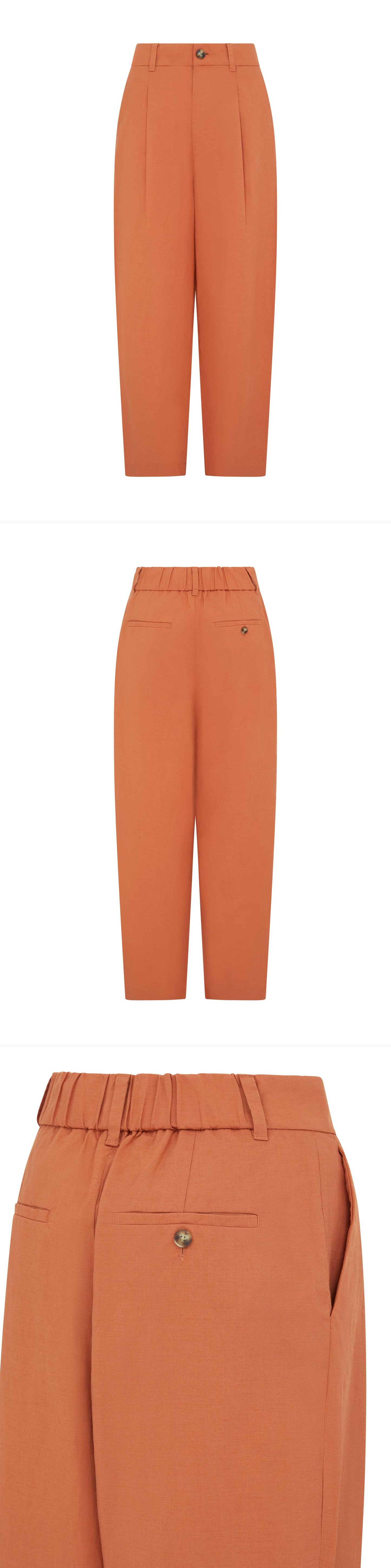 ORANGE_WIDELEG_TROUSER - Mannequin - 3 x Shots - Front + Back + Detail B
