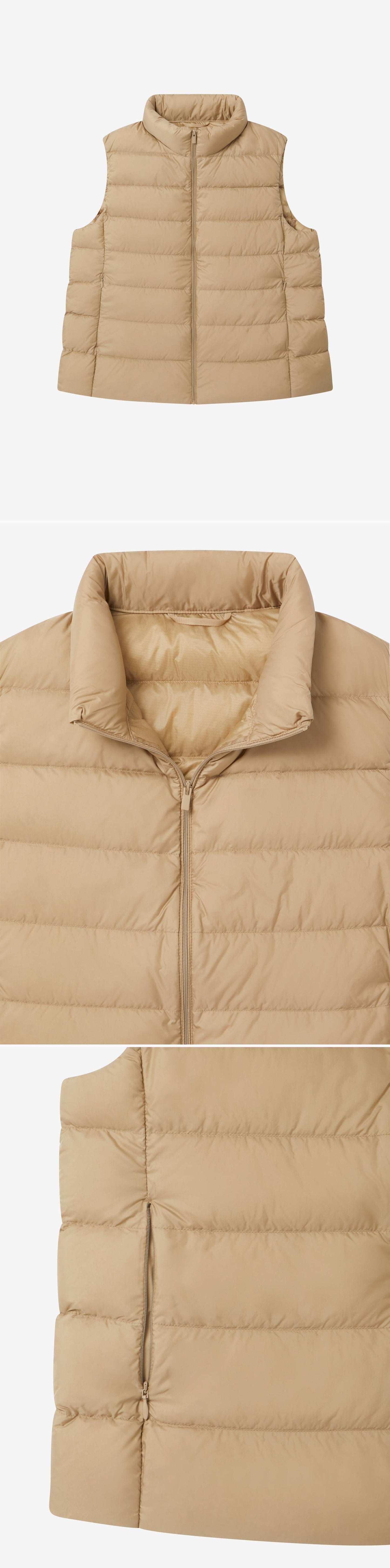 BEIGE_GILLET - Flat Lay - 3 x Shots - Front + Detail A + Detail B
