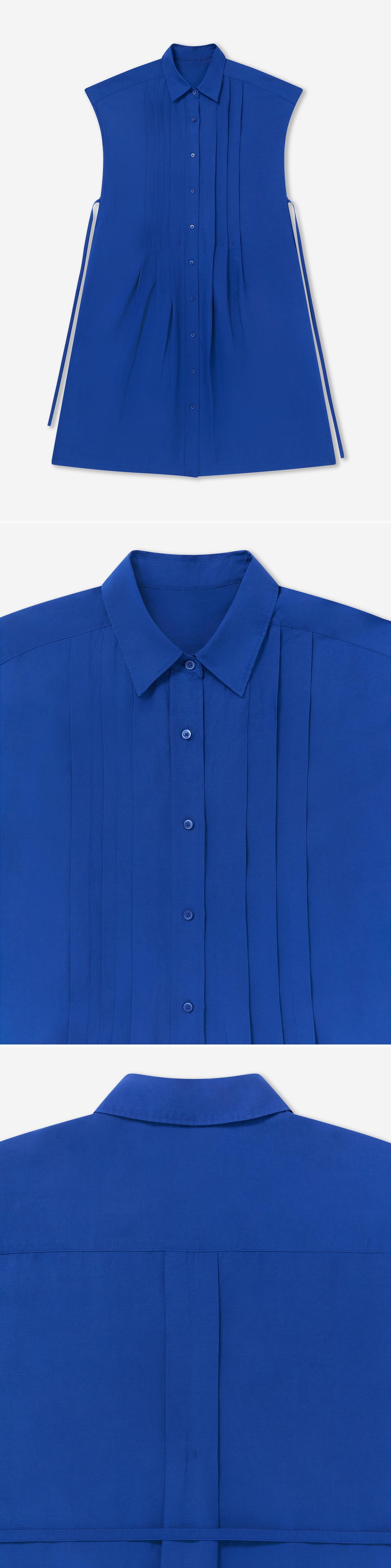 BLUE_DRESS - Flat Lay - 3 x Shots - Front + Detail A + Detail B