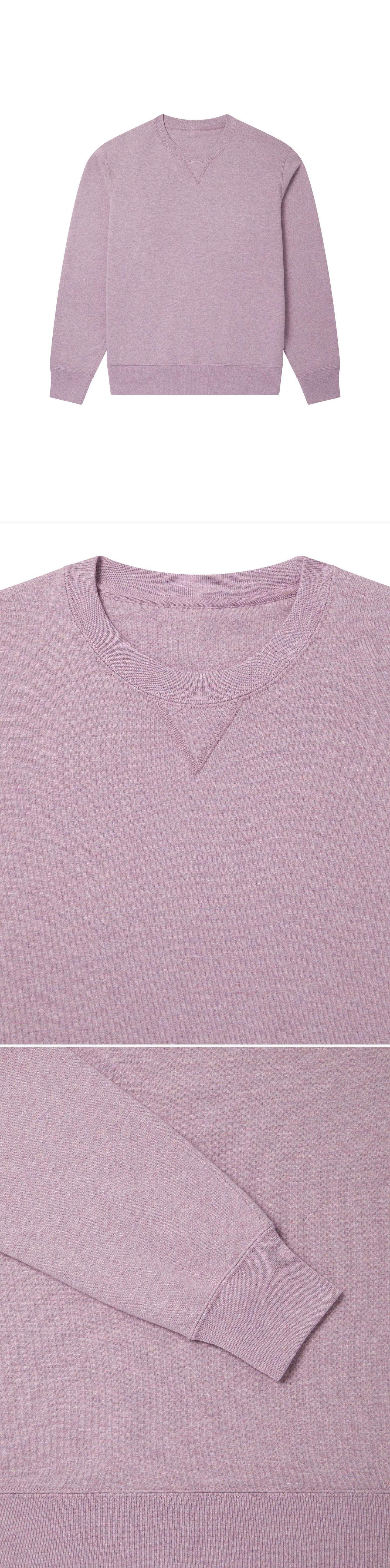 PURPLE_SWEATSHIRT - Flat Lay - 3 x Shots - Front + Detail A + Detail B