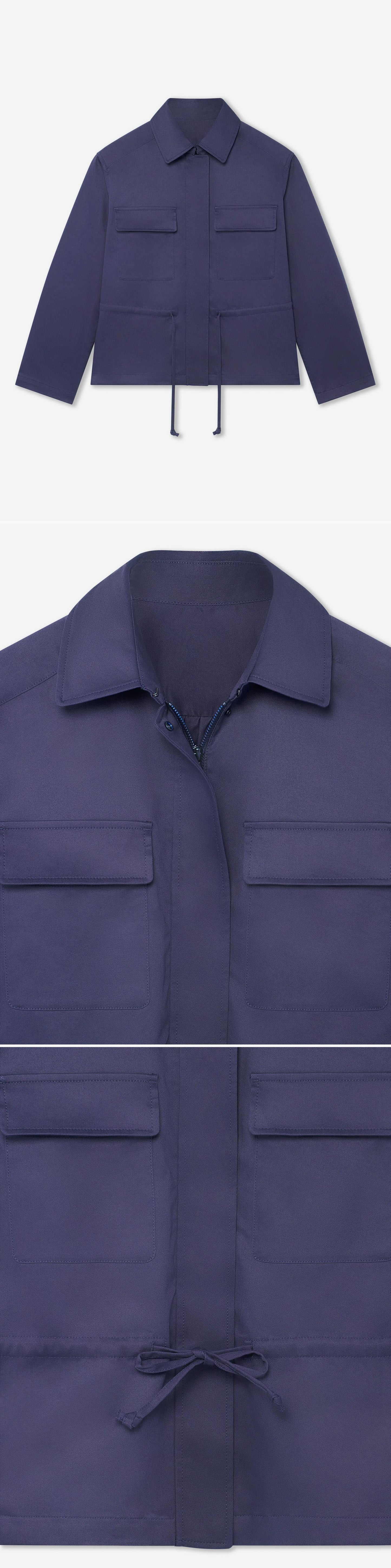 BLUE_JACKET - Hanging - 3 x Shots - Front + Detail A + Detail B