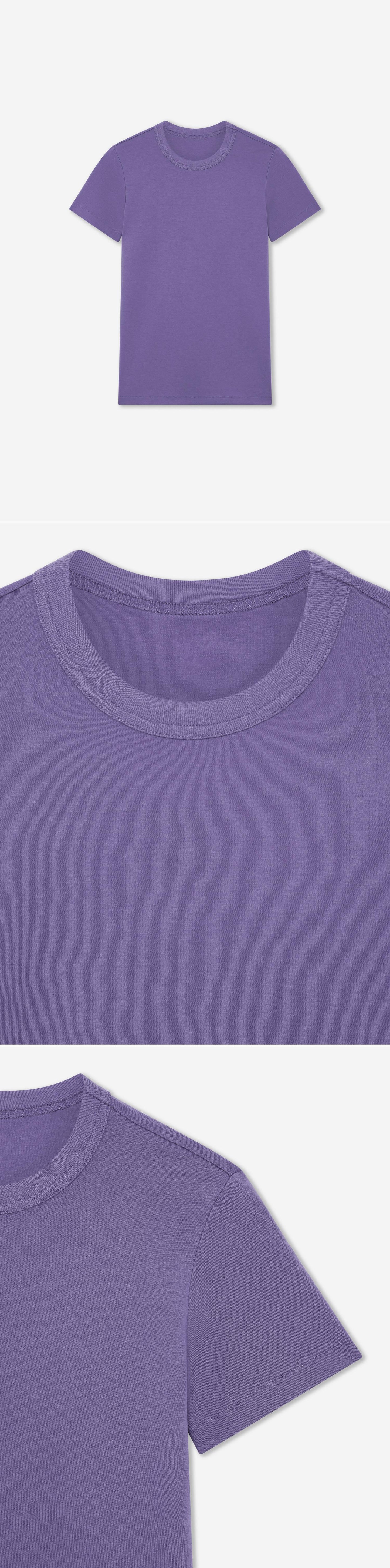 PURPLE_TSHIRT - Hanging - 3 x Shots - Front + Detail A + Detail B