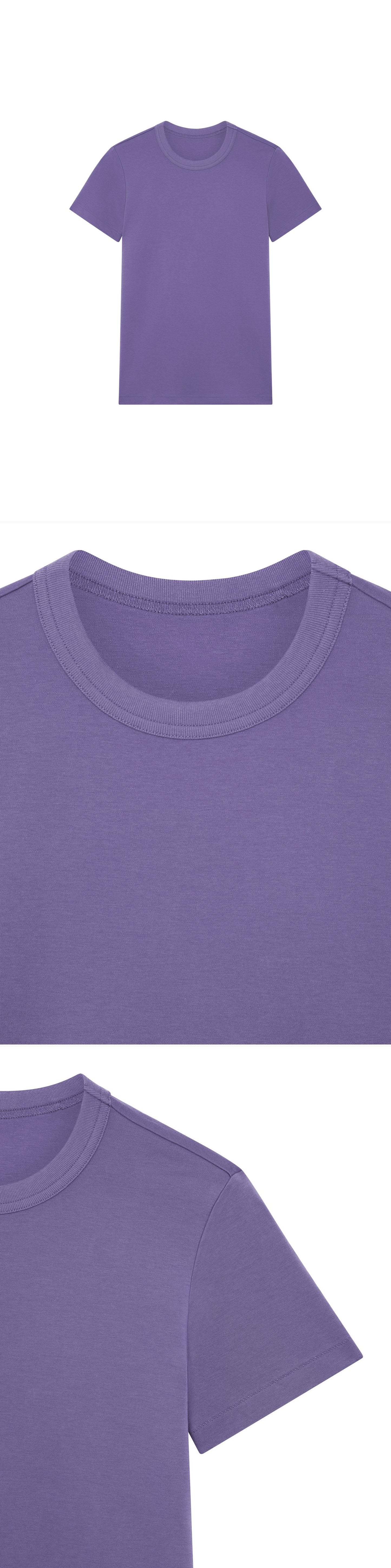 PURPLE_TSHIRT - Hanging - 3 x Shots - Front + Detail A + Detail B