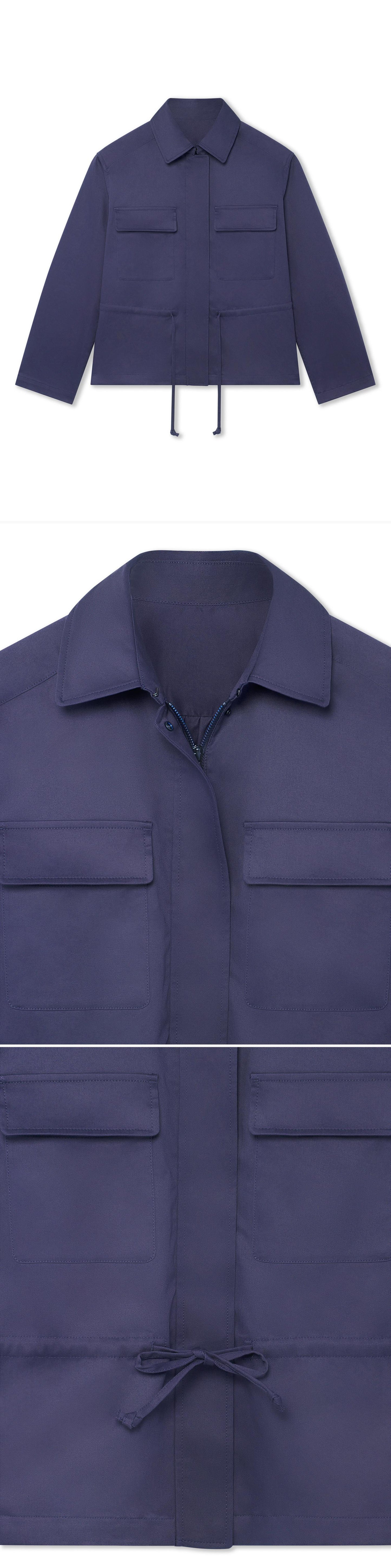 BLUE_JACKET - Hanging - 3 x Shots - Front + Detail A + Detail B