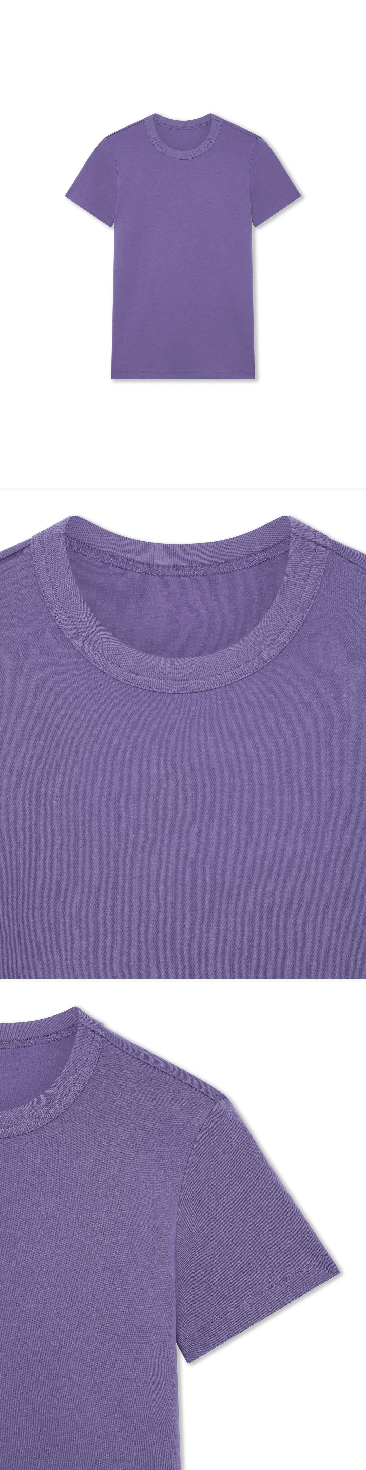 PURPLE_TSHIRT - Hanging - 3 x Shots - Front + Detail A + Detail B