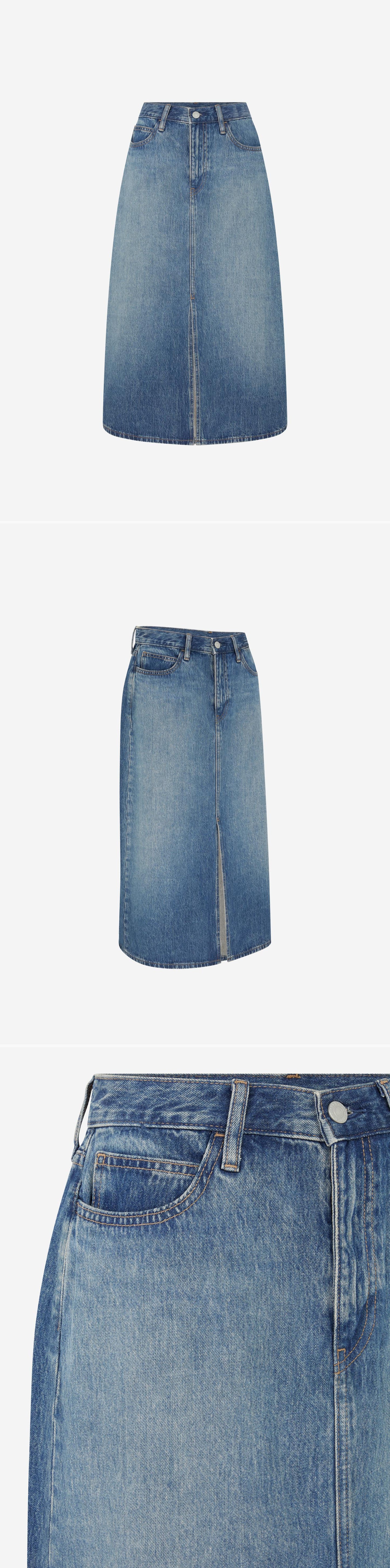 DENIM_SKIRT - Mannequin - 3 x Shots - Front + Angle + Detail A