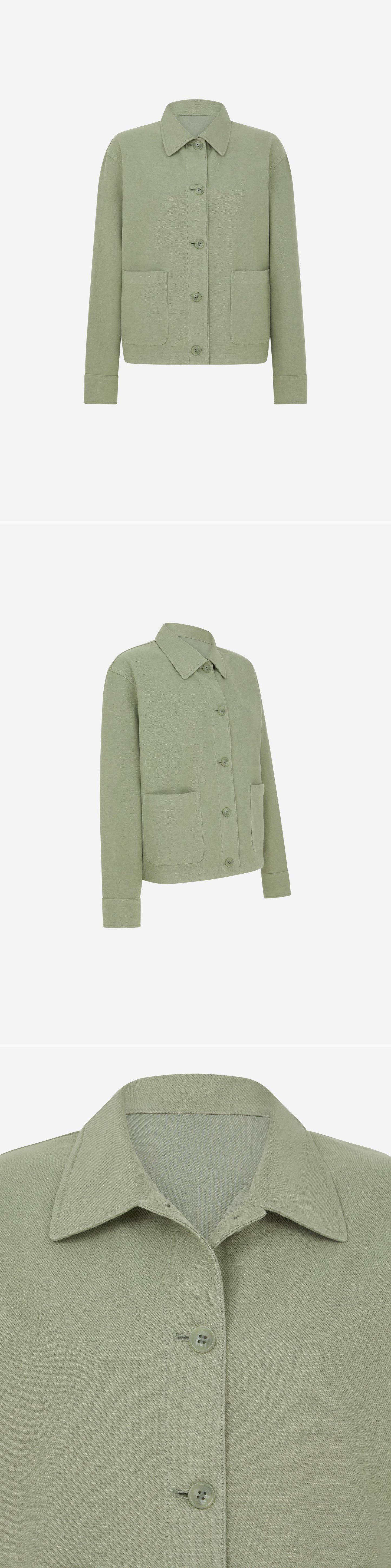 GREEN_OVERSHIRT - Mannequin - 3 x Shots - Front + Angle + Detail A