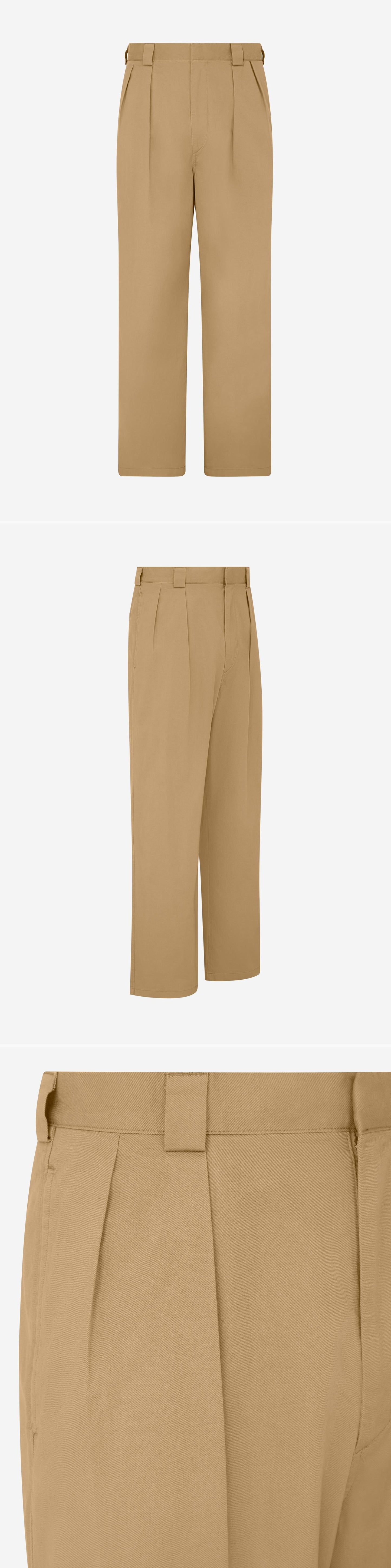 TAN_WIDELEG_TROUSER - Mannequin - 3 x Shots - Front + Angle + Detail A