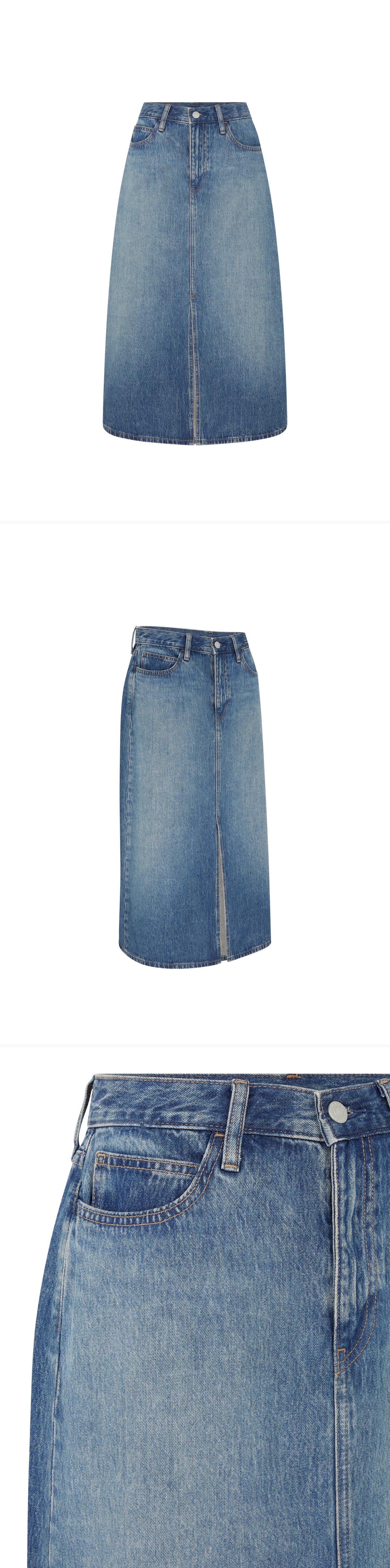 DENIM_SKIRT - Mannequin - 3 x Shots - Front + Angle + Detail A