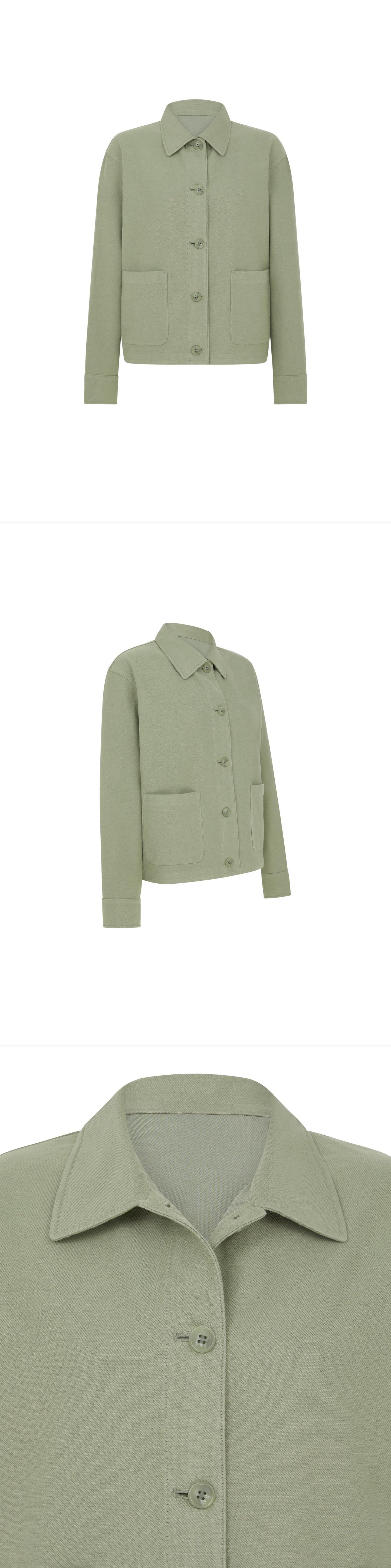 GREEN_OVERSHIRT - Mannequin - 3 x Shots - Front + Angle + Detail A