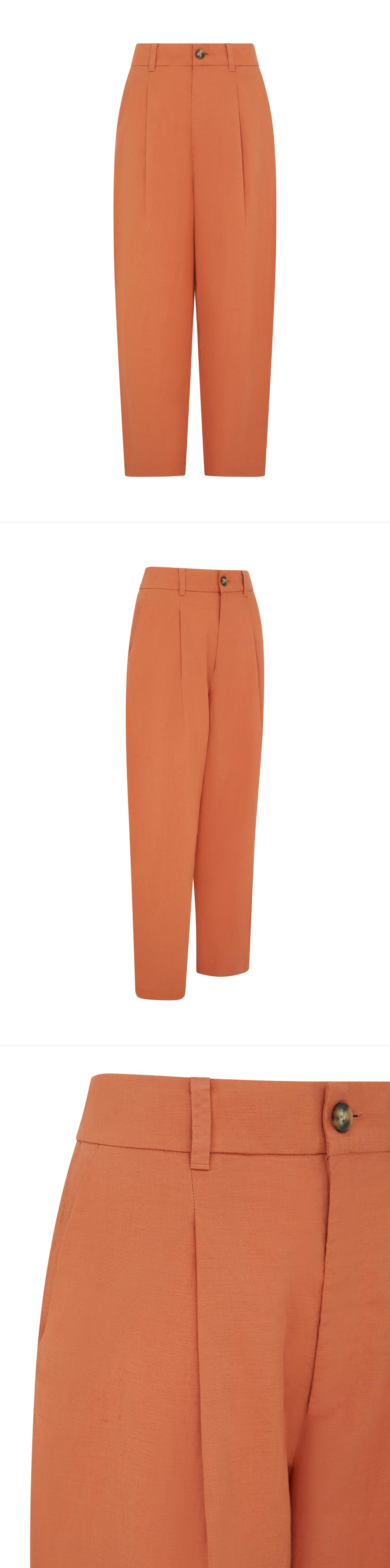 ORANGE_WIDELEG_TROUSER - Mannequin - 3 x Shots - Front + Angle + Detail A