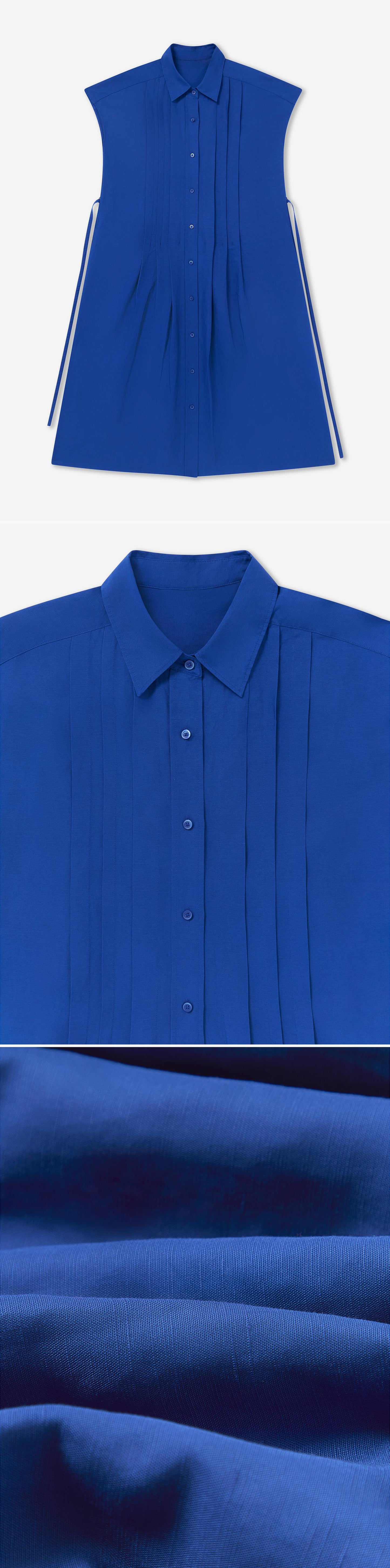 BLUE_DRESS - Flat Lay - 3 x Shots - Front + Detail A + Detail C