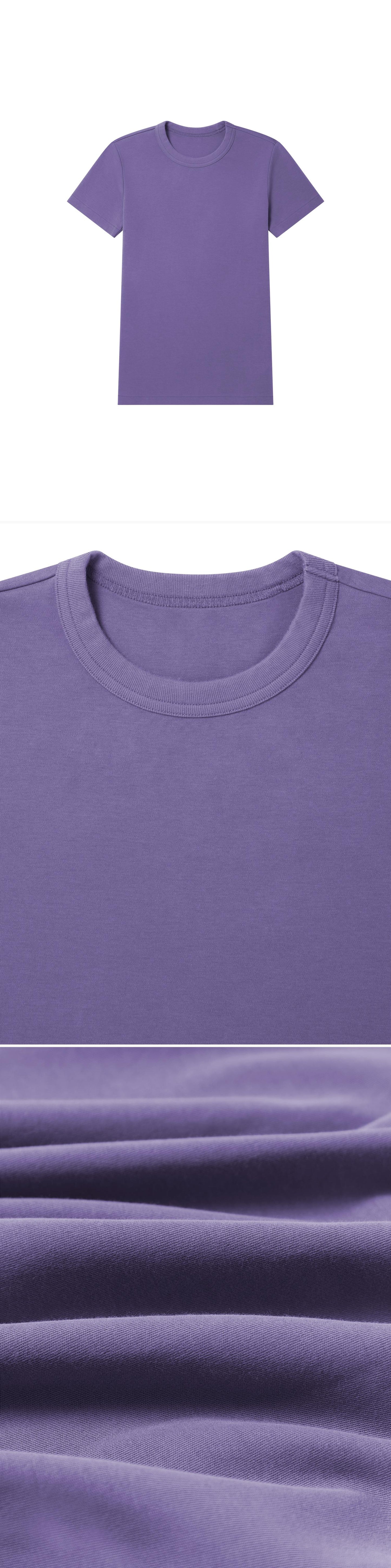 PURPLE_TSHIRT - Flat Lay - 3 x Shots - Front + Detail A + Detail C