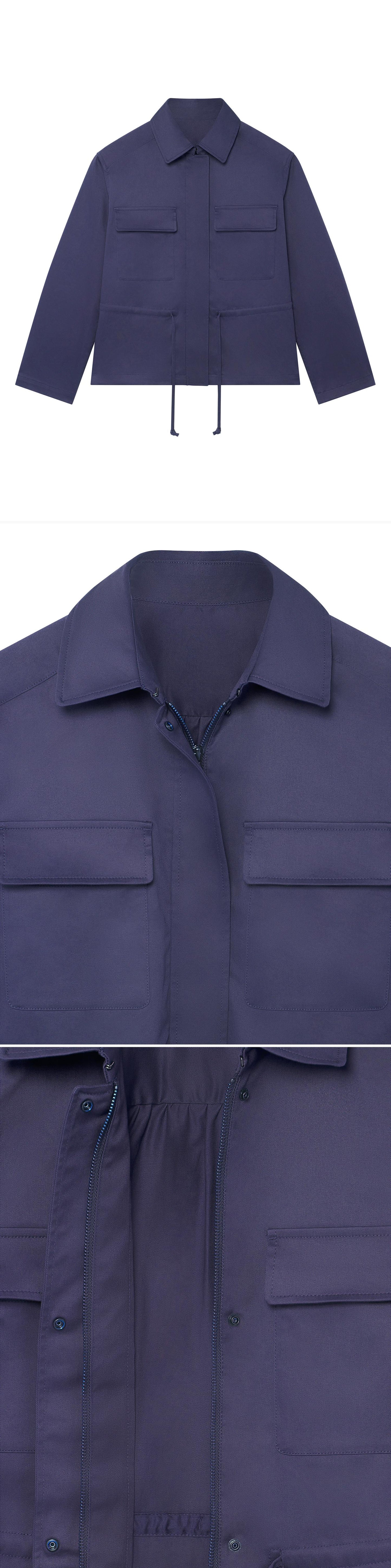 BLUE_JACKET - Hanging - 3 x Shots - Front + Detail A + Detail C
