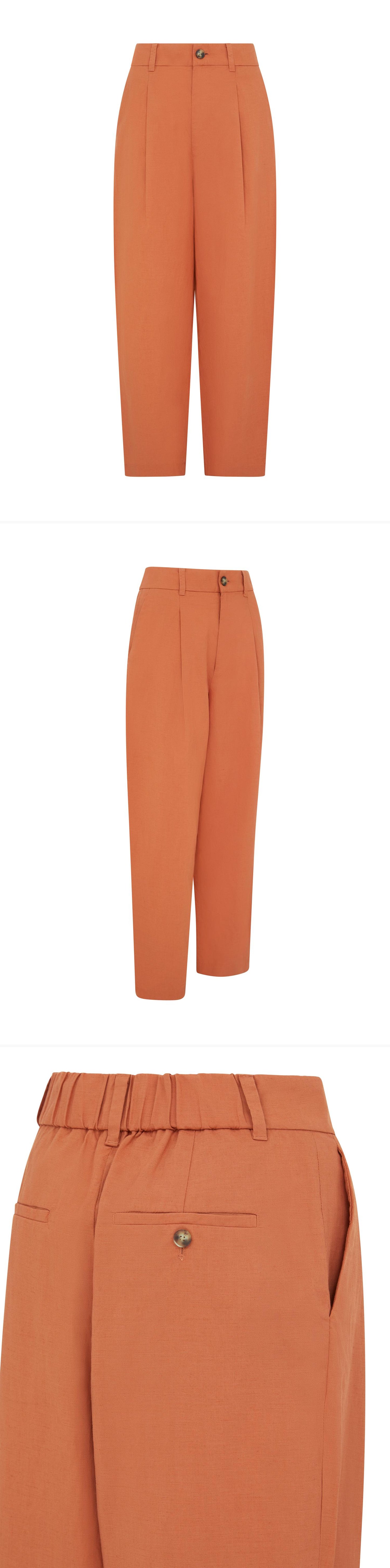 ORANGE_WIDELEG_TROUSER - Mannequin - 3 x Shots - Front + Angle + Detail B