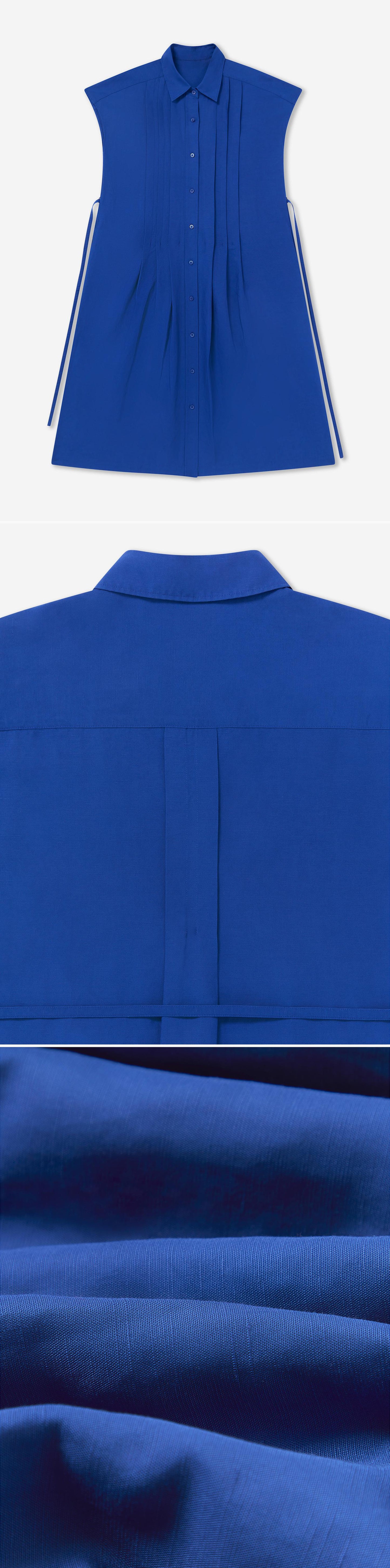 BLUE_DRESS - Flat Lay - 3 x Shots - Front + Detail B + Detail C