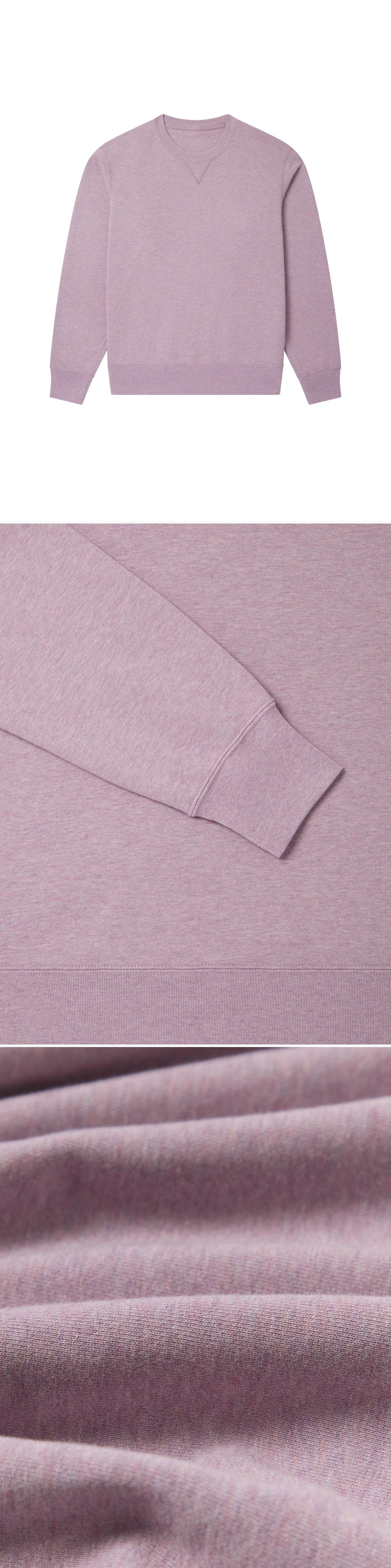 PURPLE_SWEATSHIRT - Flat Lay - 3 x Shots - Front + Detail B + Detail C